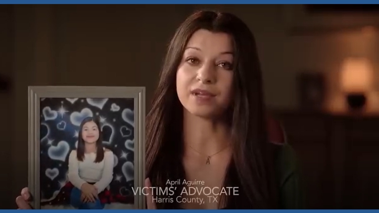 Gwen Alvarez, mother of Arlene Alvarez, advocating for victim's rights in Texas.